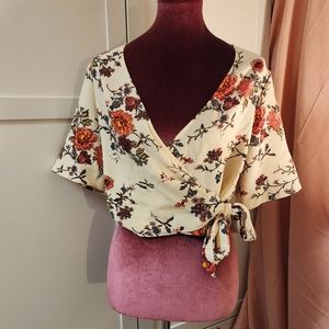 Floral Wrap Top
